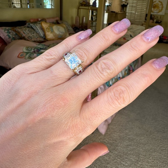 CZ Princess Cut Engagement Wedding Ring - Picture 4 of 7